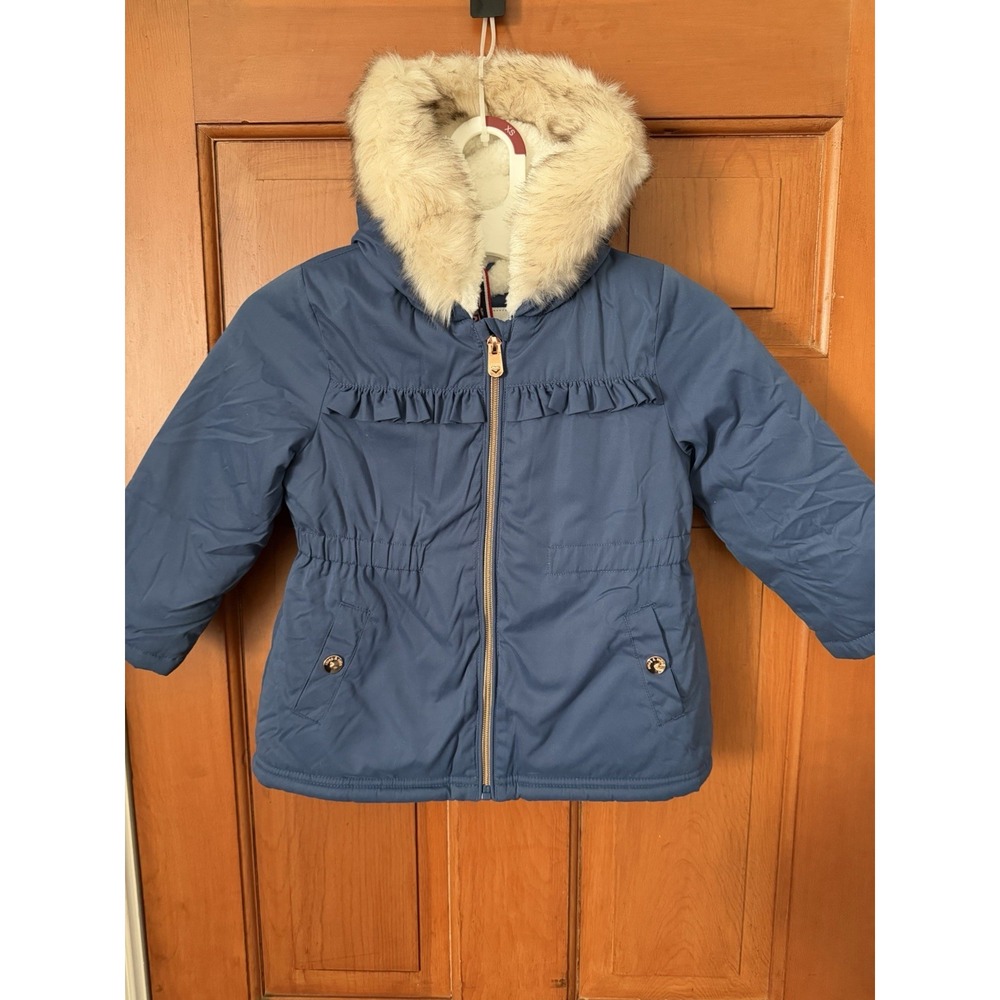 Rokka&Rolla Girls' Fleece Lined Parka Jacket Puffer Coat-Sapphire Blue 3T NWT